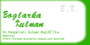 boglarka kulman business card